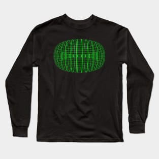 Green Wireframe Ellipse Long Sleeve T-Shirt